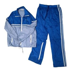 Vtg  80s/90s MacGregor Blue Windbreaker Track Suit Jacket Pants  Size L  READ